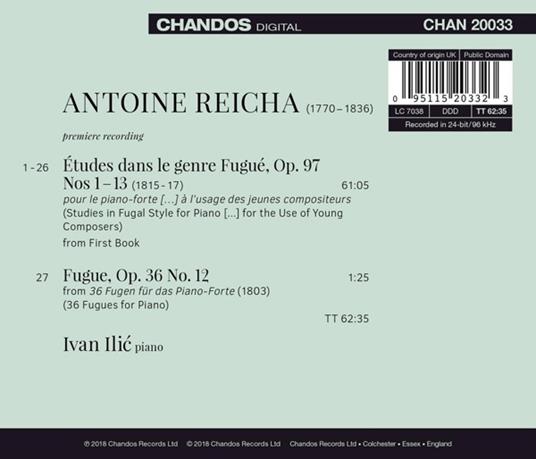 Rediscovered. Musica per pianoforte vol.2 - CD Audio di Antonin Reicha,Ivan Ilic - 2