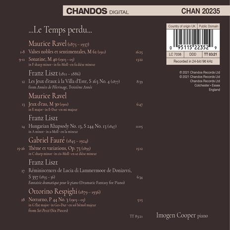 Le Temps Perdu - CD Audio di Imogen Cooper - 2
