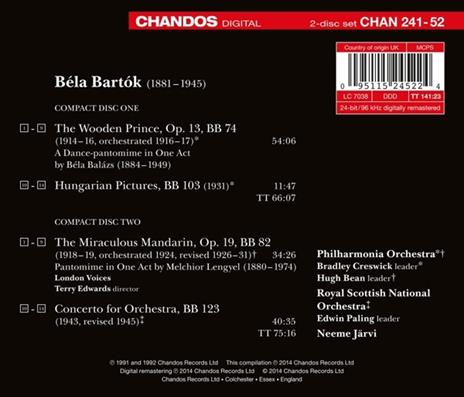 Opere orchestrali - CD Audio di Bela Bartok,Neeme Järvi - 2
