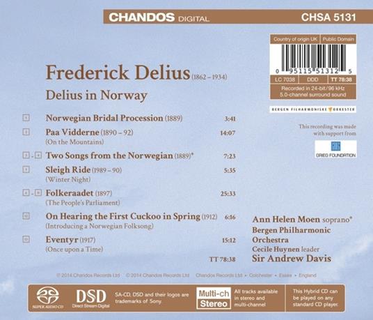 Delius in Norway - SuperAudio CD ibrido di Frederick Delius,Andrew Davis - 2