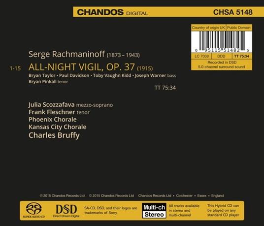 All-Night Vigil Op.37 - SuperAudio CD ibrido di Sergei Rachmaninov - 2
