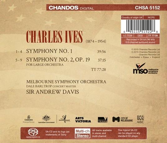 Sinfonie n.1, n.2 - SuperAudio CD ibrido di Charles Ives - 2