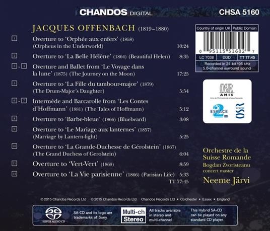 Opere orchestrali - SuperAudio CD ibrido di Jacques Offenbach,Orchestre de la Suisse Romande - 2