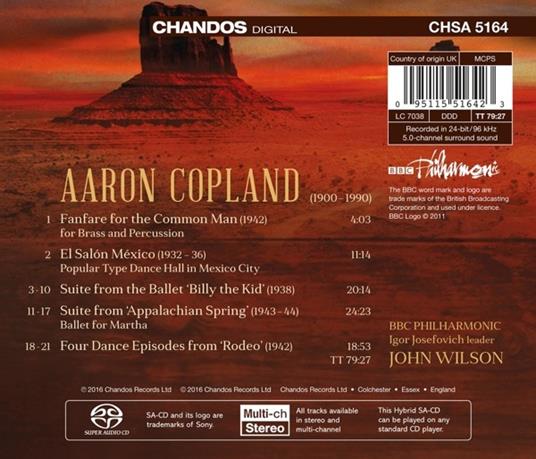 Opere Orchestrali vol.1 (Multicanale) - SuperAudio CD ibrido di Aaron Copland - 2