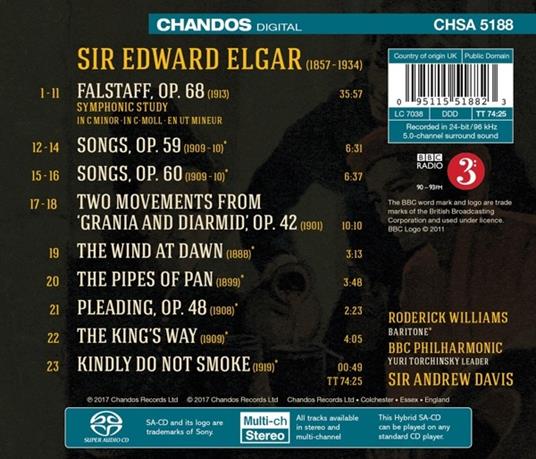 Falstaff Orchestral Songs - SuperAudio CD di Edward Elgar - 2