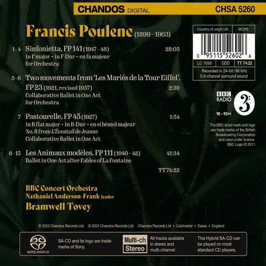Orchestral Works - SuperAudio CD di Francis Poulenc,BBC Concert Orchestra - 2