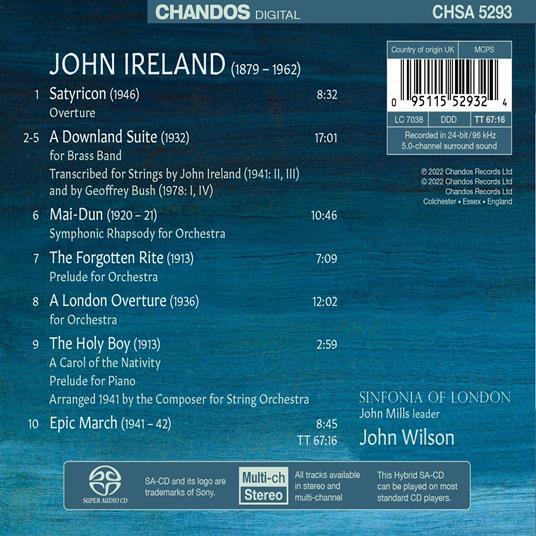 Orchestral Works - SuperAudio CD di John Ireland,Sinfonia of London - 2