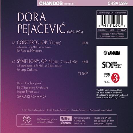 Piano Concerto op.33 - CD Audio di Peter Donohoe,Dora Pejacevic - 2