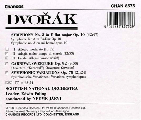 Sinfonia n.3 - CD Audio di Antonin Dvorak - 2