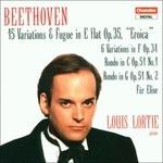 15 variazioni e fughe in Mi bemolle - 6 variazioni in Fa - Rondò n.1, n.2 op.51 - Per Elisa - CD Audio di Ludwig van Beethoven