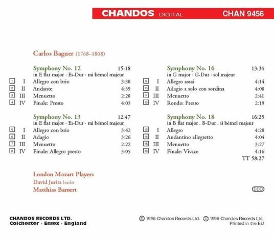 Sinfonie - CD Audio di Charles Baguer - 2