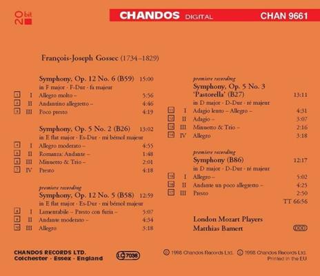 Sinfonie - CD Audio di François-Joseph Gossec - 2