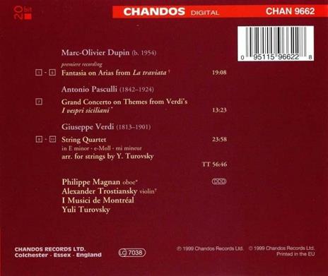 Verdi & Variations - CD Audio di Giuseppe Verdi,Antonio Pasculli,Marc-Olivier Dupin - 2