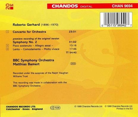 Sinfonia n.2 - CD Audio di Roberto Gerhard - 2