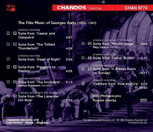 Musica da film - CD Audio di Georges Auric - 2