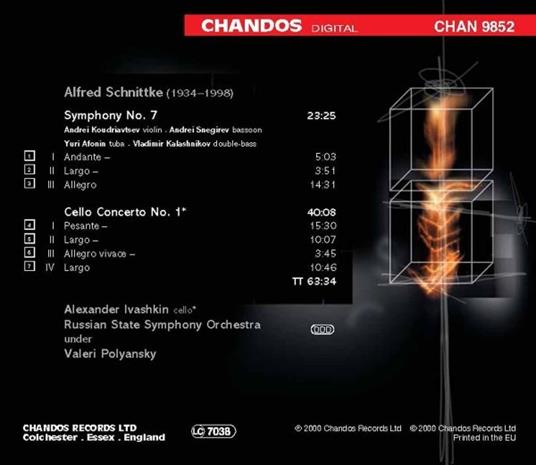 Sinfonia n.7 - Concerto per violoncello n.1 - CD Audio di Alfred Schnittke