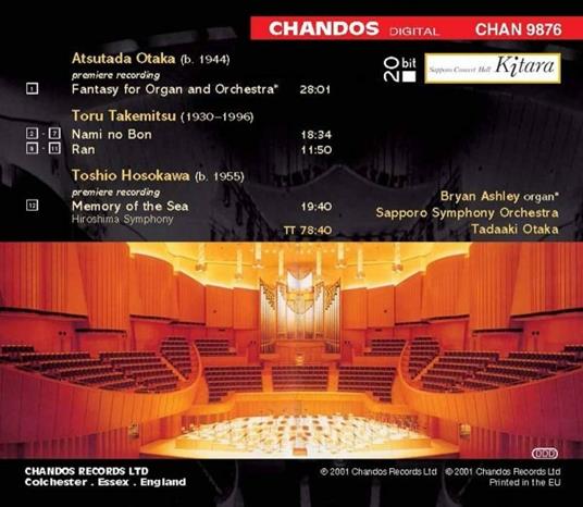 Fantasia per organo e orchestra - Nami no Bon - Ram - Memory of the Sea - CD Audio di Toru Takemitsu,Toshio Hosokawa,Atsutada Otaka - 2