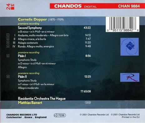 Second Symphony - Päân I - Päân II - CD Audio di Cornelius Dopper - 2