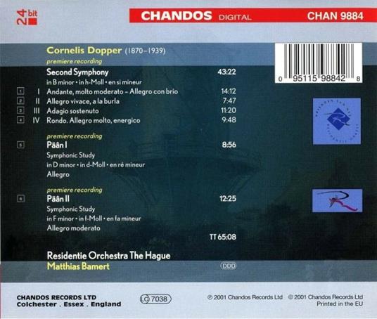 Second Symphony - Päân I - Päân II - CD Audio di Cornelius Dopper - 2
