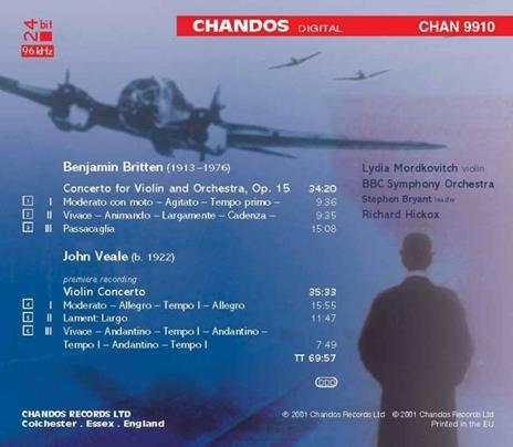Concerti per violino - CD Audio di Benjamin Britten,John Veale - 2