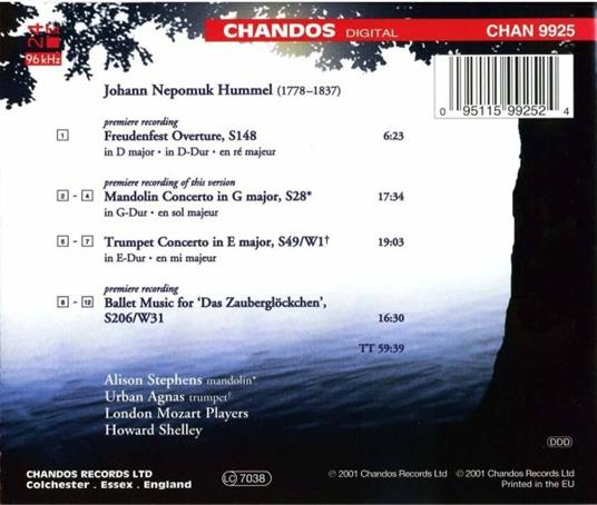 Concerto per mandolino - CD Audio di Johann Nepomuk Hummel - 2