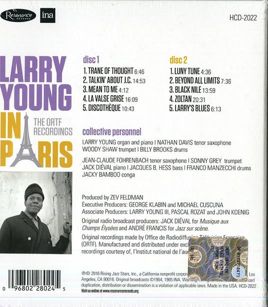 In Paris. The ORTF Recordings - CD Audio di Larry Young - 2