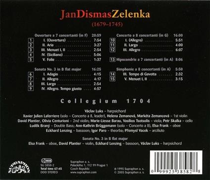Opere orchestrali - CD Audio di Jan Dismas Zelenka