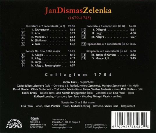 Opere orchestrali - CD Audio di Jan Dismas Zelenka