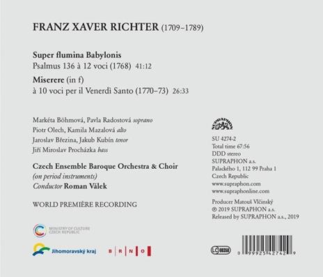 Super Flumina Babylonis - CD Audio di Franz Xaver Richter - 2
