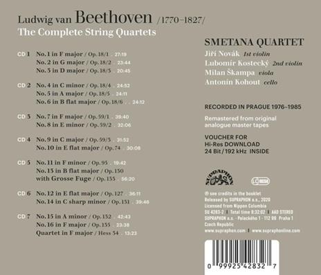 Quartetti per archi completi - CD Audio di Ludwig van Beethoven,Smetana Quartet - 2