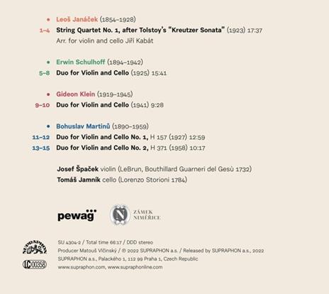Paths - CD Audio di Leos Janacek,Bohuslav Martinu,Tomas Jamnik,Josef Spacek - 2
