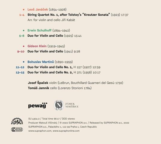 Paths - CD Audio di Leos Janacek,Bohuslav Martinu,Tomas Jamnik,Josef Spacek - 2