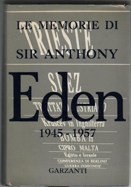 Le memorie di Sir Anthony Eden - copertina