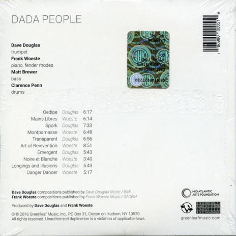 Dada People - CD Audio di Dave Douglas,Frank Woeste - 2