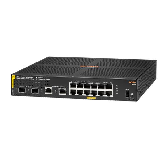 Hewlett Packard Enterprise Aruba 6100 12G Class4 PoE 2G/2SFP+ 139W Gestito L3 Gigabit Ethernet (10/100/1000) Supporto Power over Ethernet (PoE) 1U Nero - 2