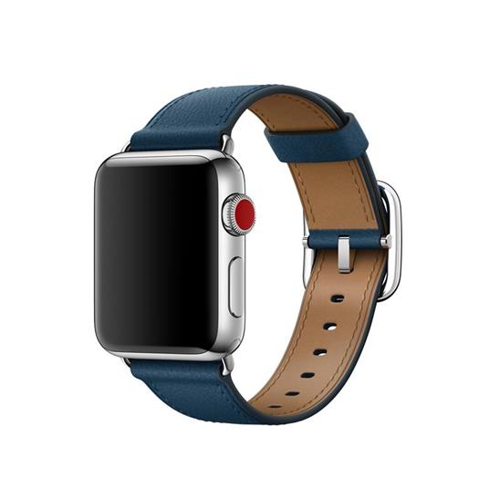 Apple MQV02ZM/A accessorio per smartwatch Band Blu Pelle - 2