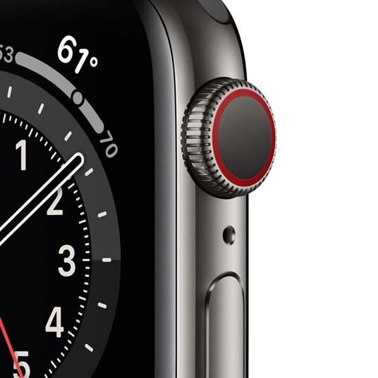 Apple Watch Series 6 GPS + Cellular, 40mm in acciaio inossidabile color grafite con cinturino Sport Nero - 6