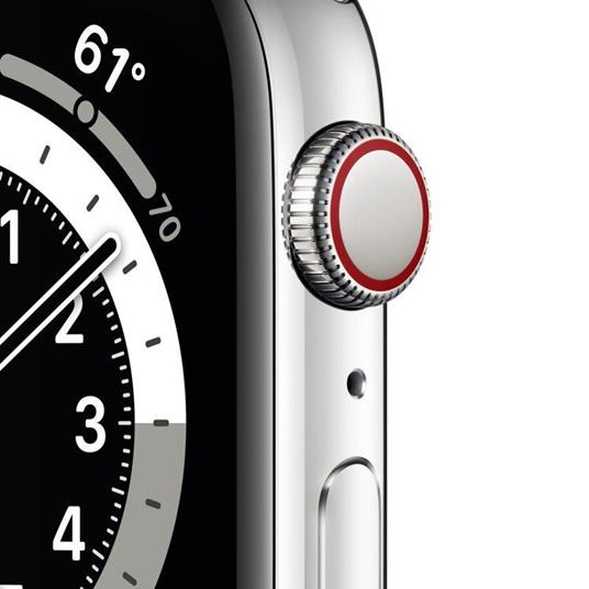 Apple Watch Series 6 GPS + Cellular, 44mm in acciaio inossidabile color  argento con cinturino Sport Bianco - Apple - Telefonia e GPS | IBS