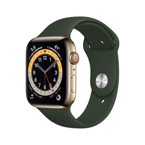Apple Watch Series 6 GPS + Cellular, 44mm in acciaio inossidabile color oro  con cinturino Sport Verde Cipro - Apple - Telefonia e GPS | IBS