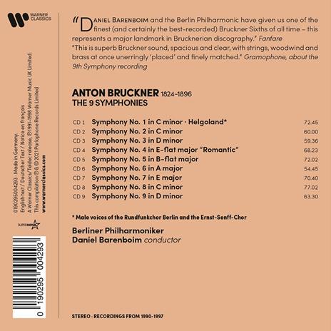 The 9 Symphonies - CD Audio di Anton Bruckner,Daniel Barenboim - 2