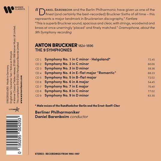 The 9 Symphonies - CD Audio di Anton Bruckner,Daniel Barenboim - 2