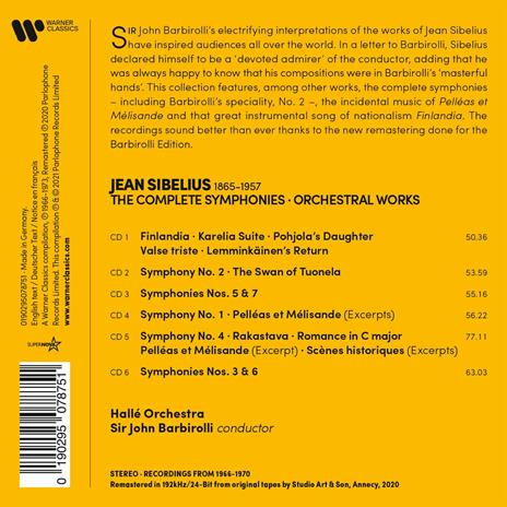 Complete Symphonies - CD Audio di Jean Sibelius,Sir John Barbirolli - 2