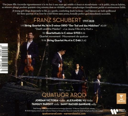 Death And The Maiden - CD Audio di Franz Schubert,Quatuor Arod