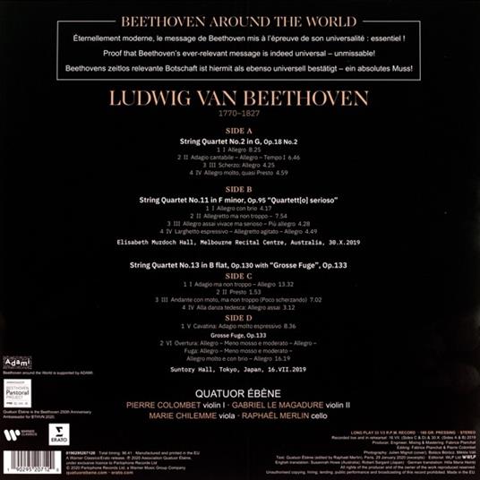 Beethoven Around The World. 3 String Quartets - Vinile LP di Ludwig van Beethoven,Quatuor Ebène - 2