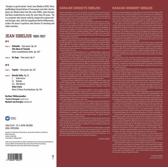 Finlandia - En Saga - Tapiola - Karelia Suite - Vinile LP di Jean Sibelius,Herbert Von Karajan,Berliner Philharmoniker - 2