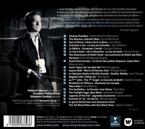 Cinema - CD Audio di Renaud Capuçon,Brussels Philharmonic - 2