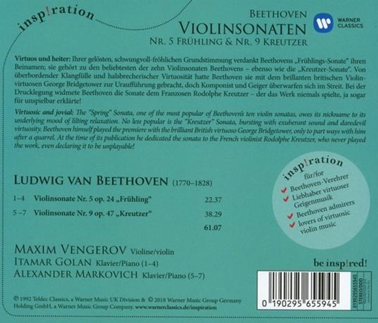 Sonate per violino n.5, n.9 - CD Audio di Ludwig van Beethoven - 2