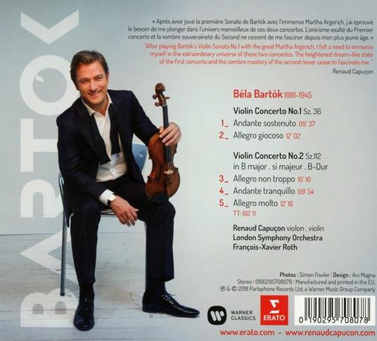 Concerti per violino n.1, n.2 - CD Audio di Bela Bartok,Renaud Capuçon,London Symphony Orchestra - 2