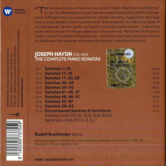 Sonate complete per pianoforte - CD Audio di Franz Joseph Haydn,Rudolf Buchbinder - 2