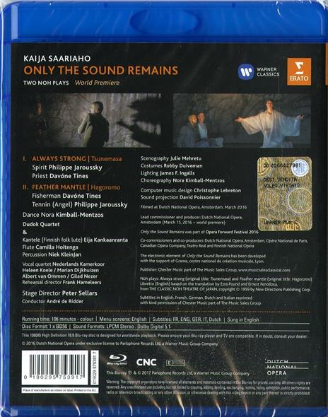 Only the Sound Remains (Blu-Ray) - Blu-ray di Kaija Saariaho - 2